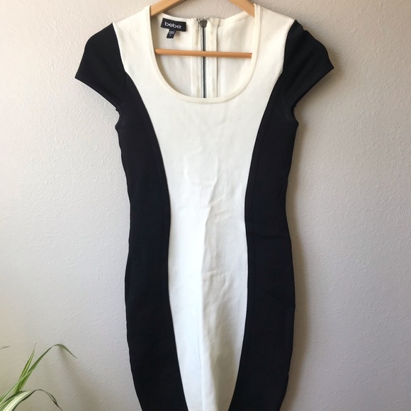 bebe Dresses & Skirts - BEBE black and white body con dress Small bebe Dresses & Skirts - BEBE black and white body con dress Small